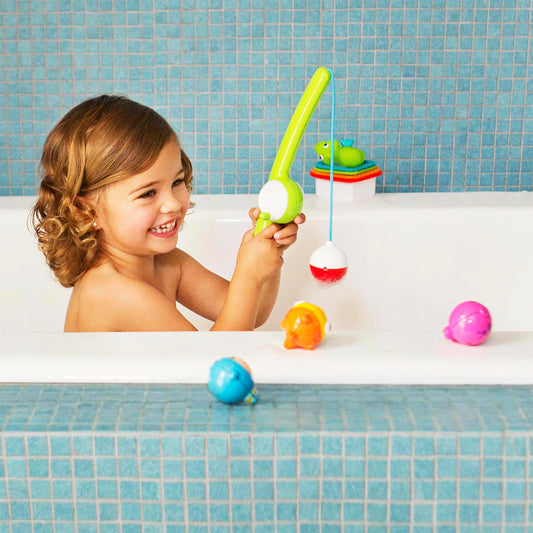 Munchkin Fishin' Magnetic Baby & Toddler Bath Toy Set, 4pc, Assorted Colors, Plastic, Model 17040