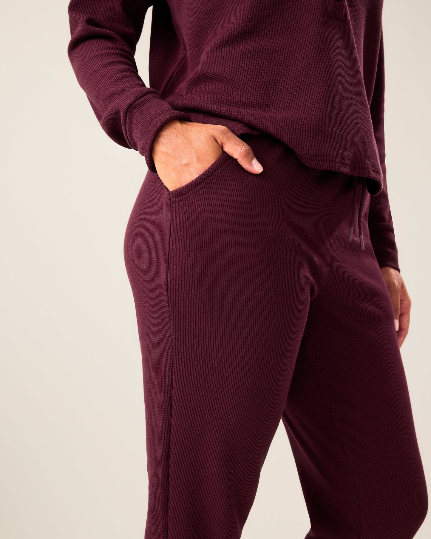 Waffle Maternity & Nursing Lounge Set | Deep Burgundy